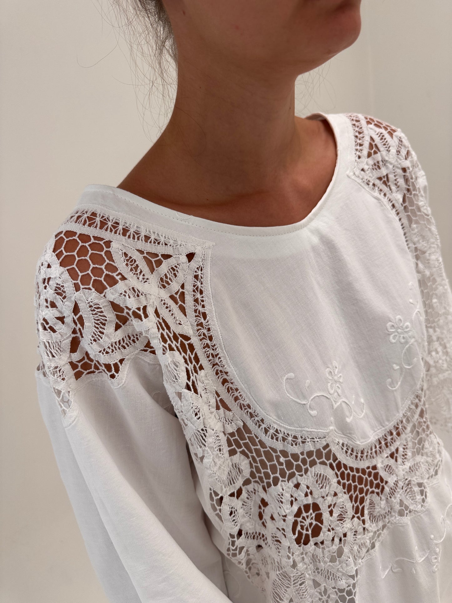 Set bijuterie din pânză de bumbac cu macrame lucrat manual