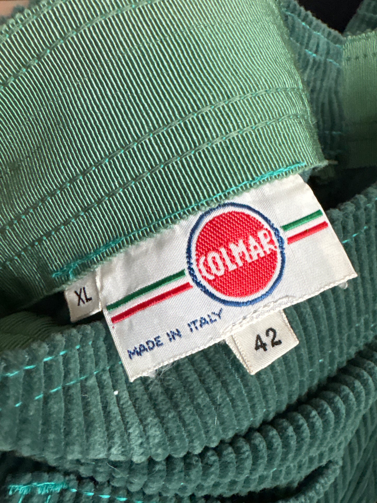 Pantaloni luxury Colmar noi sport cu etichetă din corduroy forest green