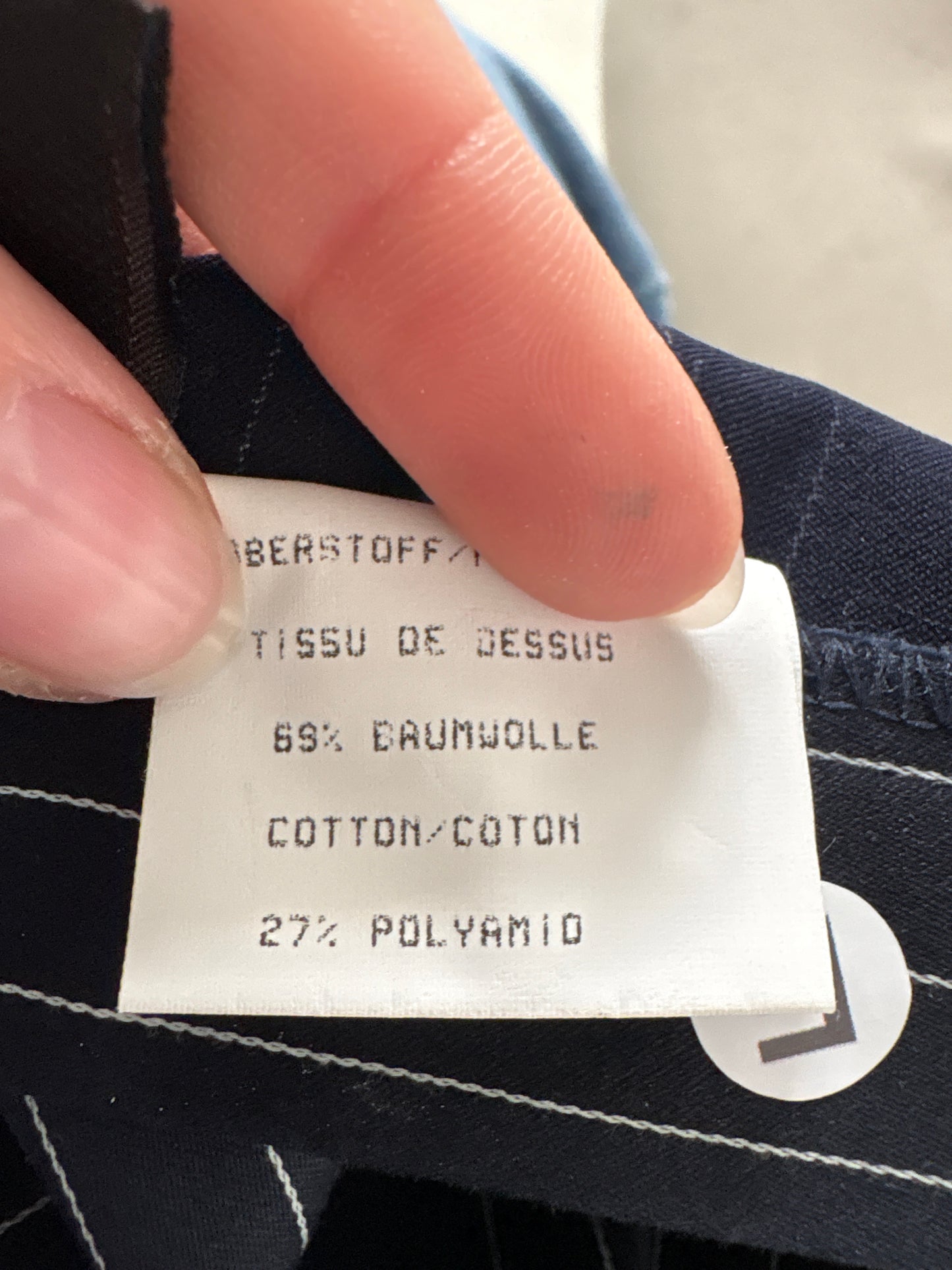 Pantaloni high end Madeleine din bumbac cu dungi fine verticale