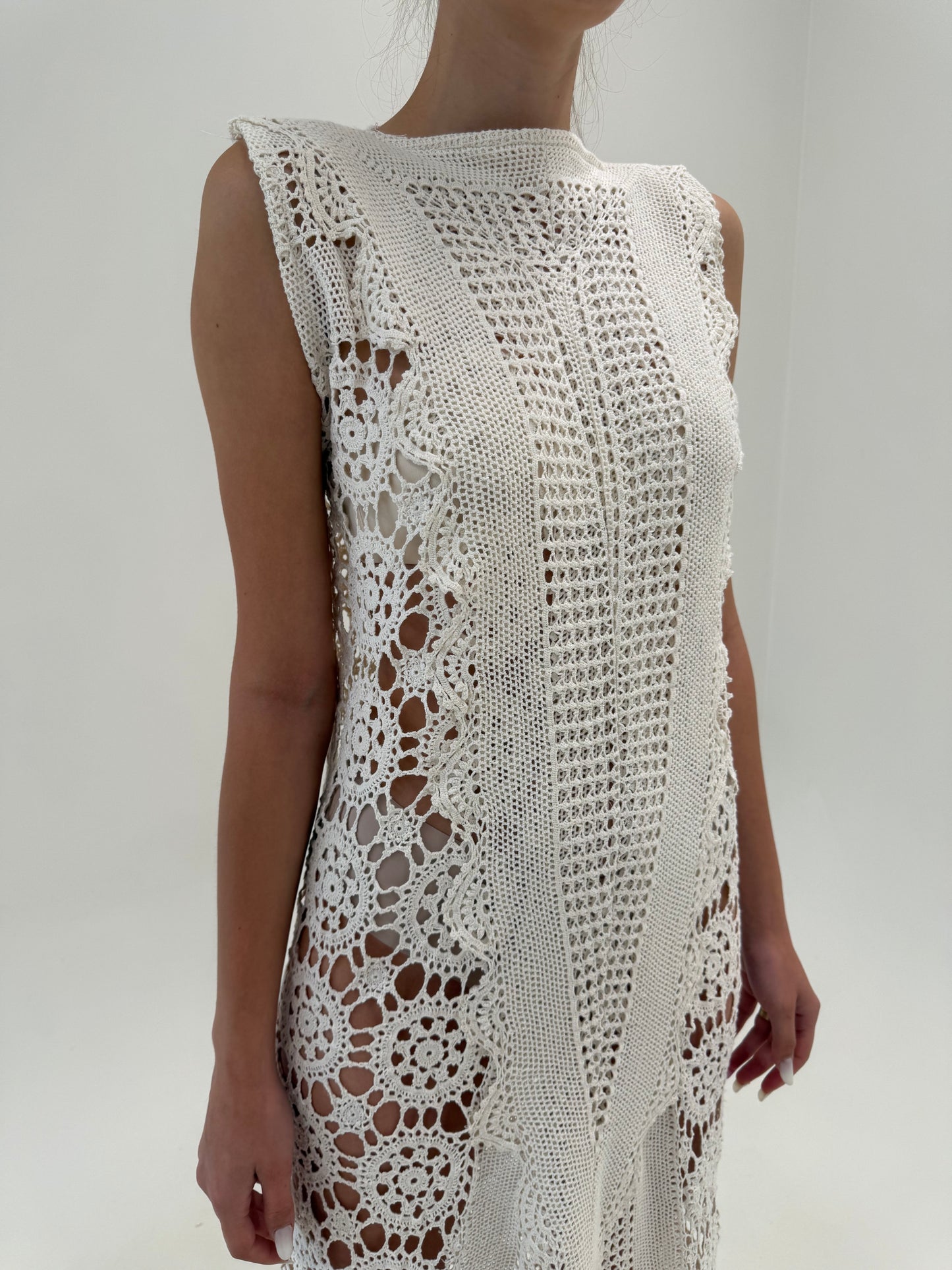 Rochie spectaculoasă maxi tall din macrame lucrat manual