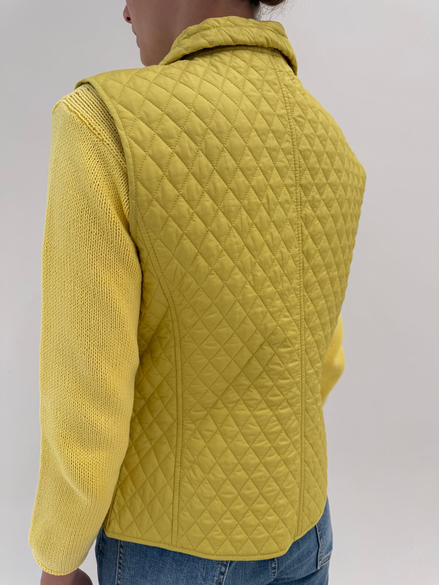 Vestă Max Mara lime yellow soft padded matlasata cu influențe casual