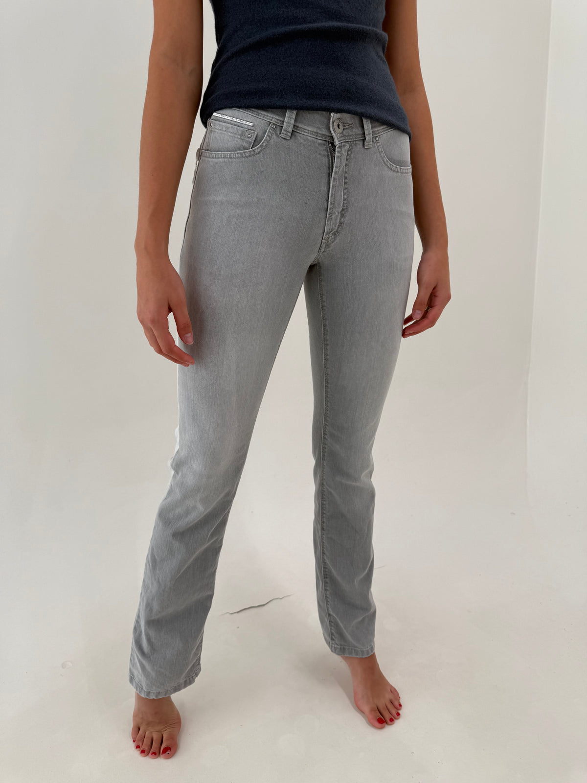 Jeans tall Trussardi silver gray ultra confort modelator noi cu etichetă