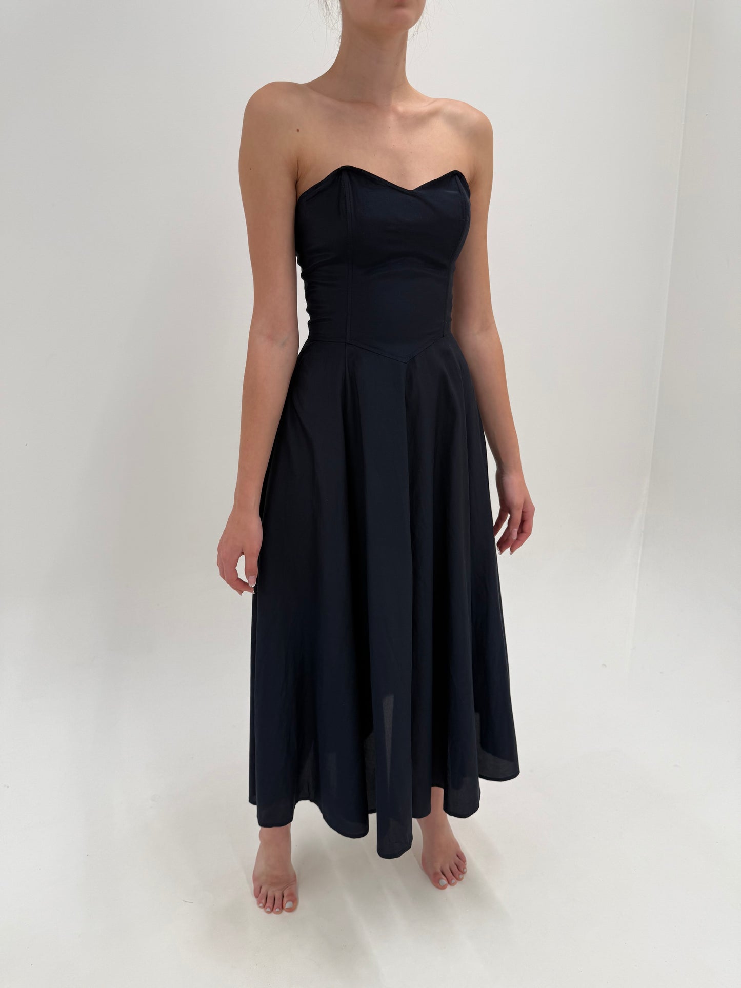 LBD exceptional vintage maxi cu corset în croi de ani 50