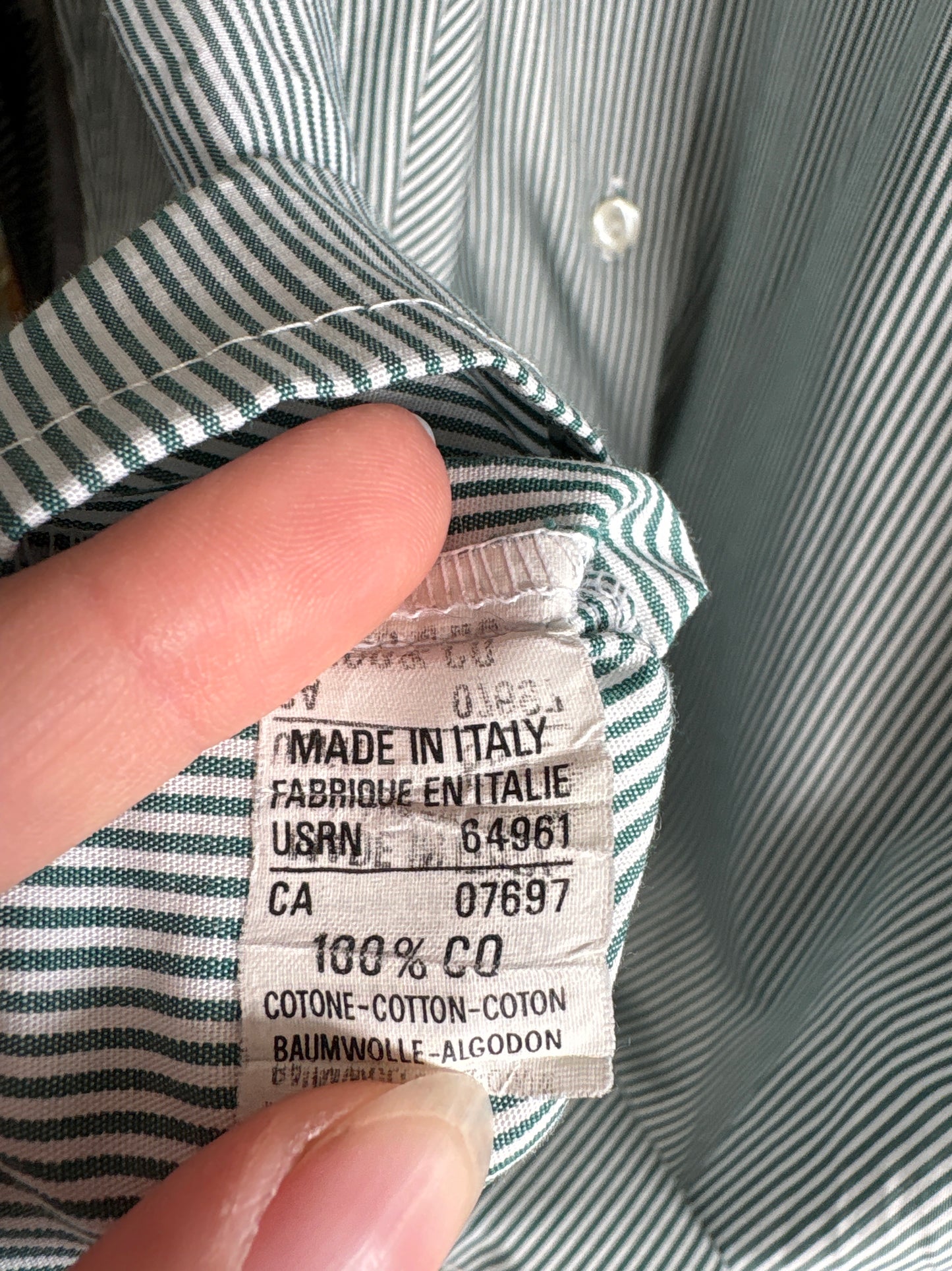 Cămașa premium italiană cu dungi forest green