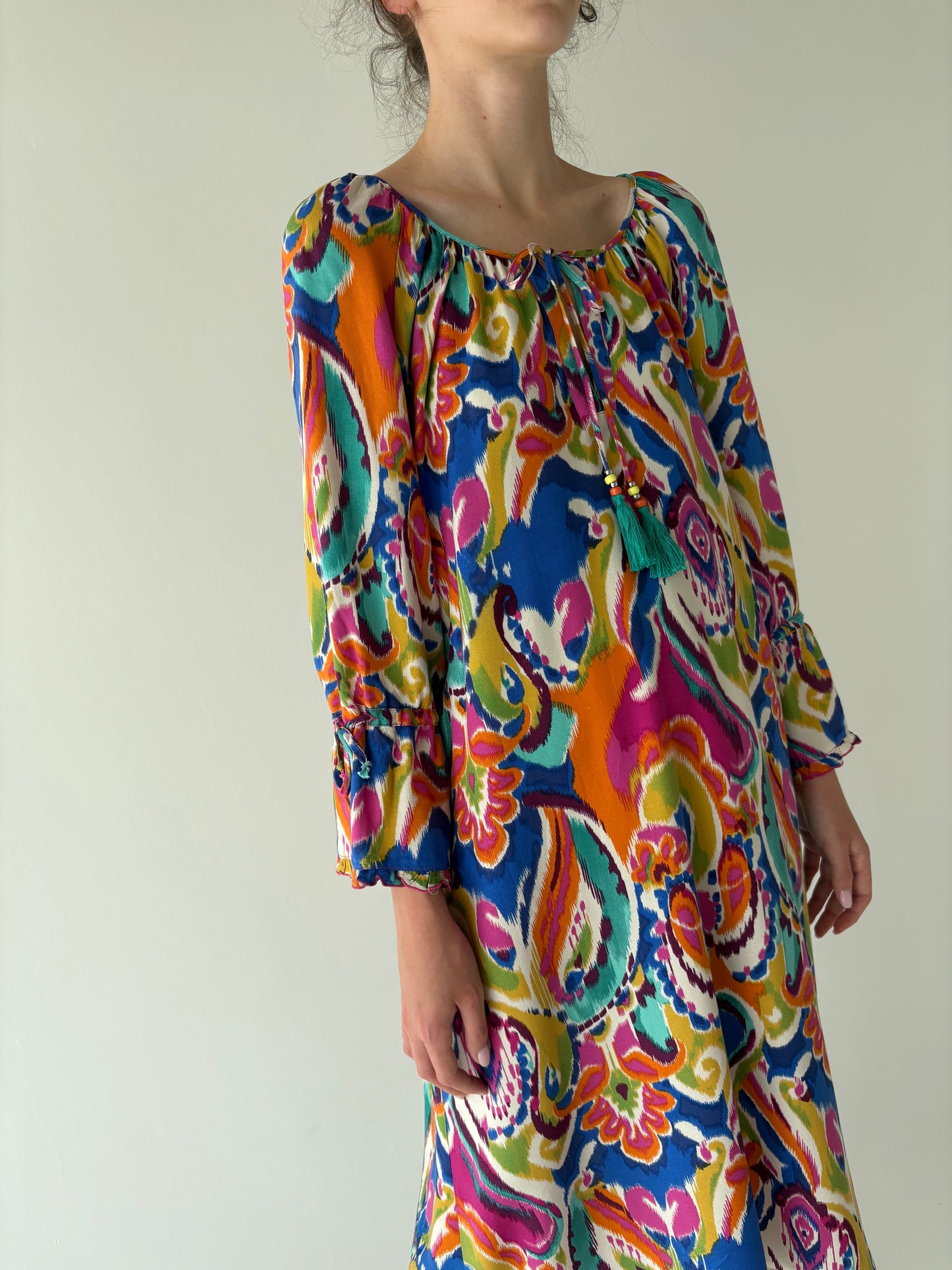 Rochie super colorată în croi lejer din panzica