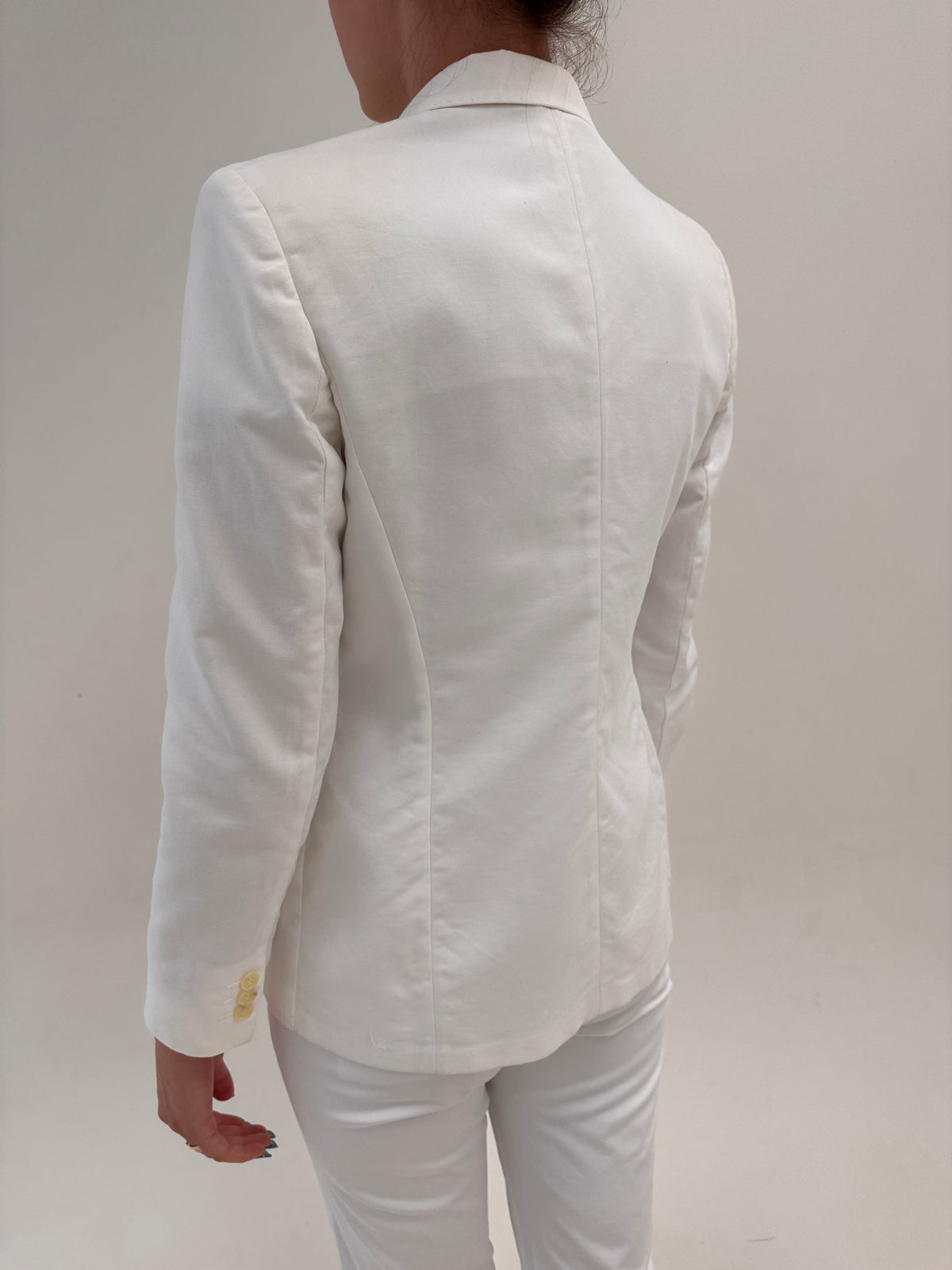 Sacou clasic Max Mara cu buzunare aplicate din canvas de bumbac