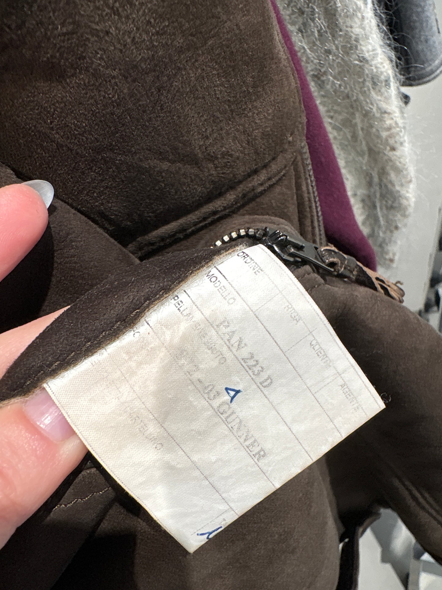 Blană Shearling de brand super premium italian dark chocolate brown