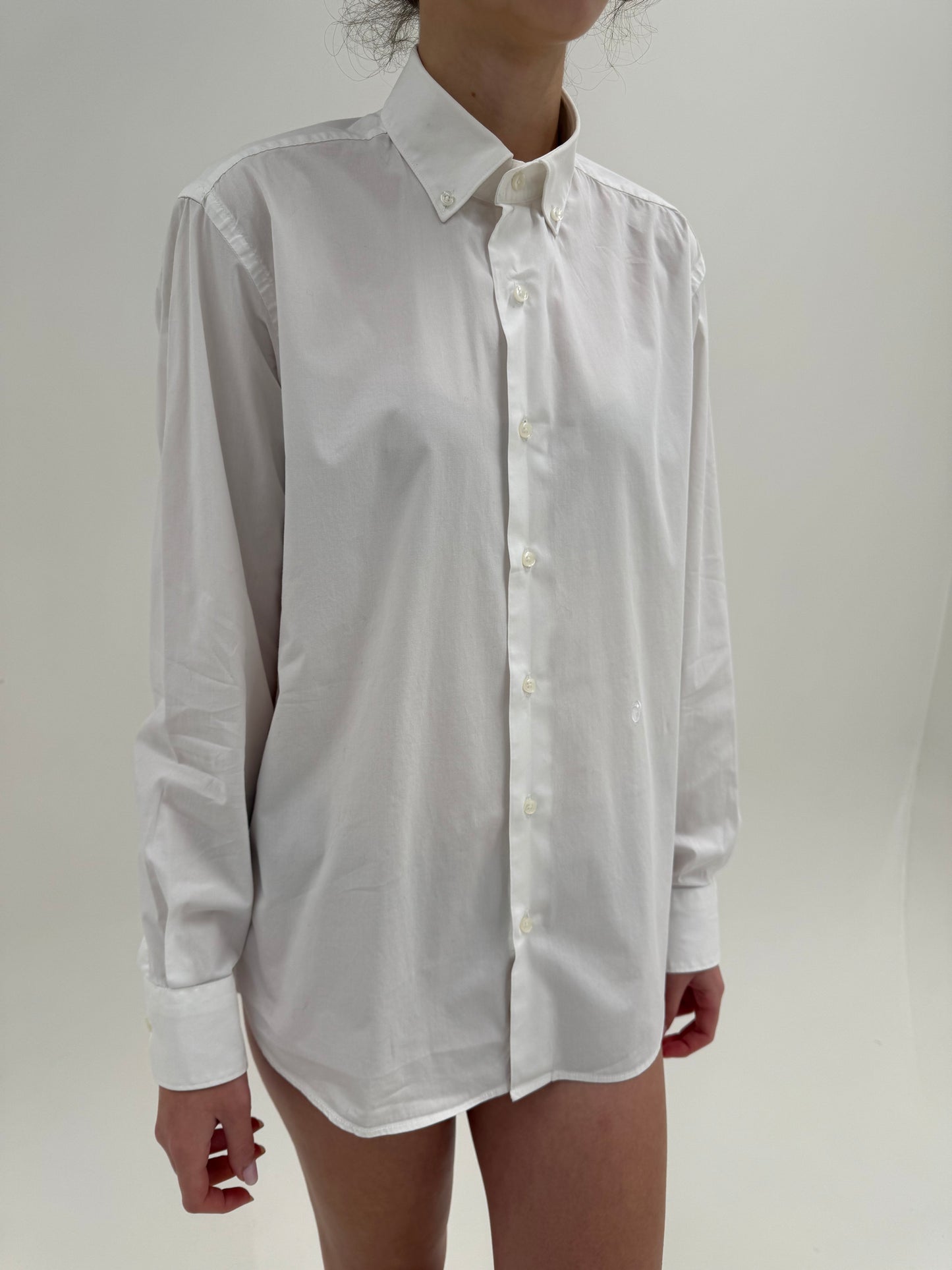 Cămașa clasică luxury Trussardi din poplin confort de bumbac