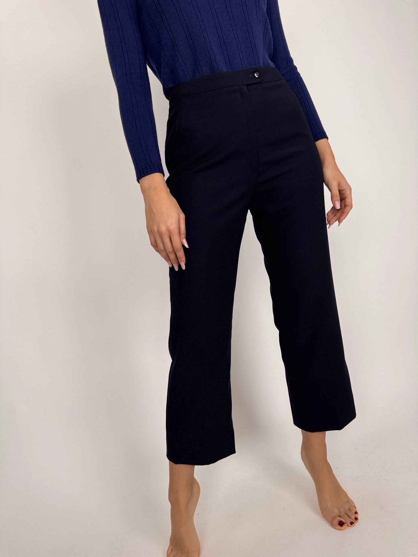 Pantaloni dark Navy din lana extrafina