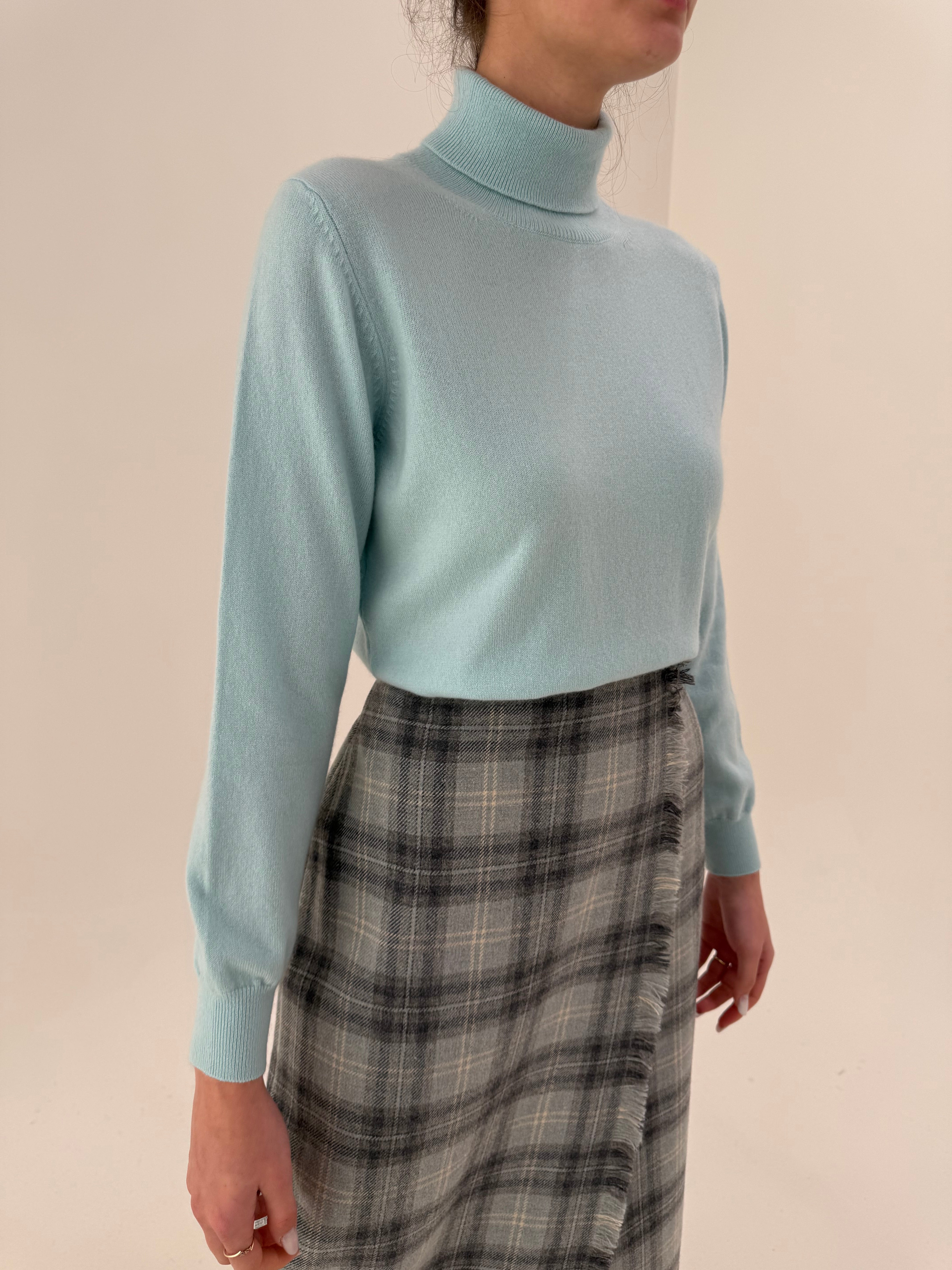 Maleta din cașmir nouă cu etichetă mint green – ADORA