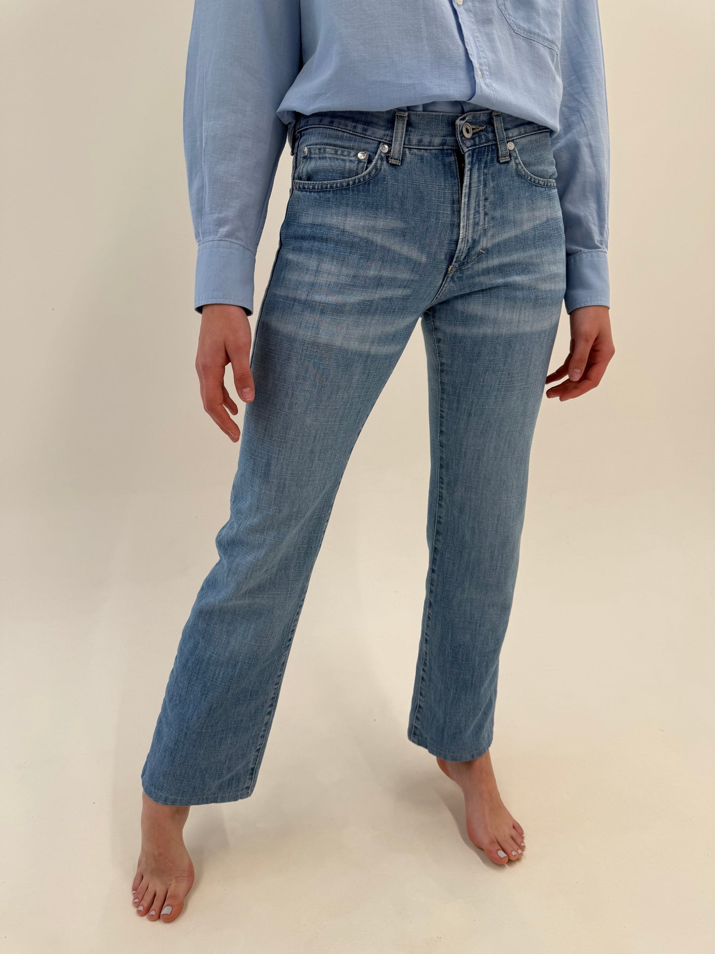 Jeans vintage Versace bootcut classic wash de sezon cald