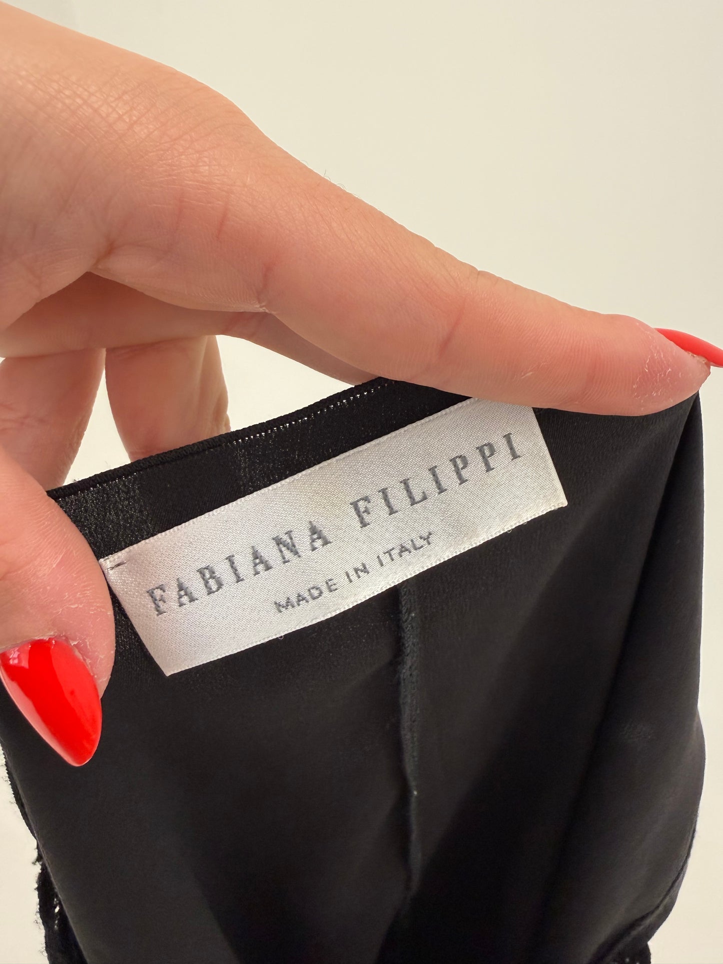 Top ultra luxury Fabiana Filippi din mătase naturală cu dantelă macrame