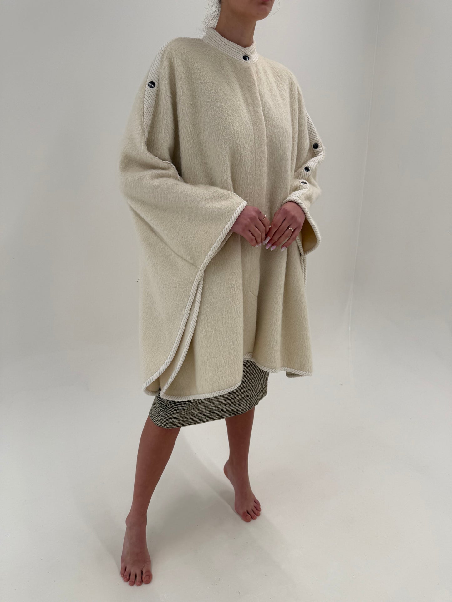 Capa italiană vintage de designer butter white cu influențe casual extrem de chic