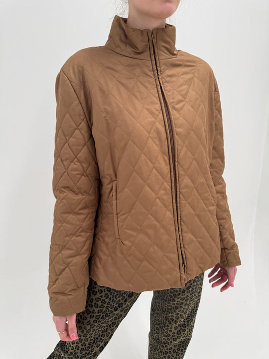 Geacă Burberry matlasata camel subțire de primăvară tall