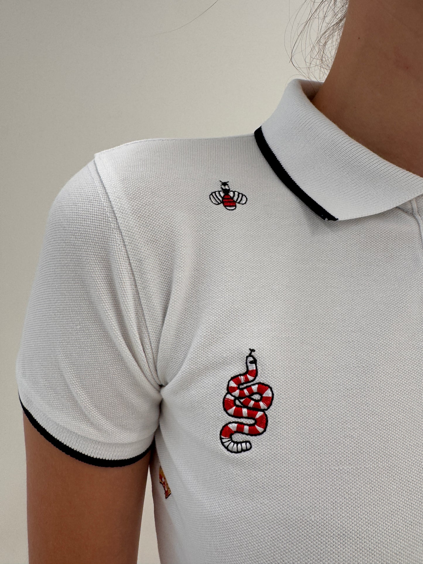 Top polo Gucci din bumbac de gramaj mare brodat