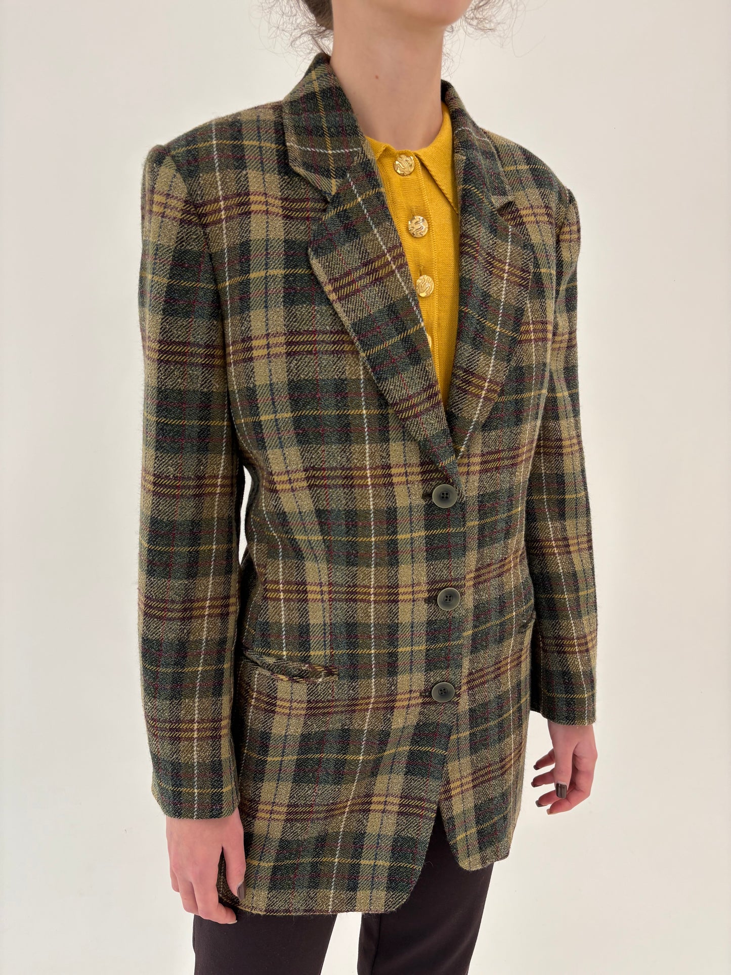 Sacou din tweed de lana în combinație superbă de culori