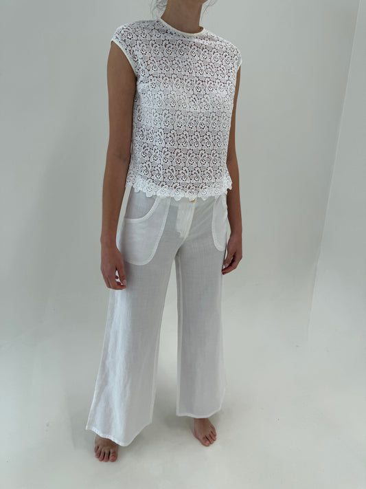 Pantaloni palazzo din in premium