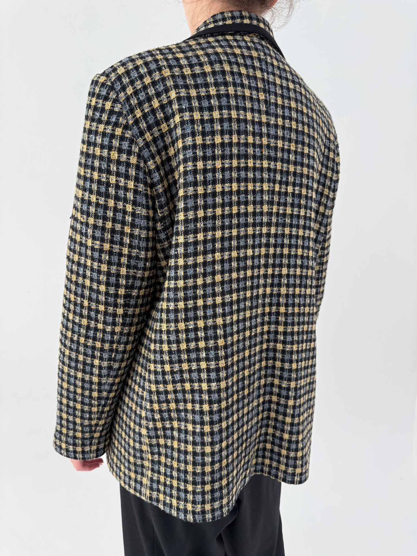 Sacou din tweed gros premium excepțional în culori neutre