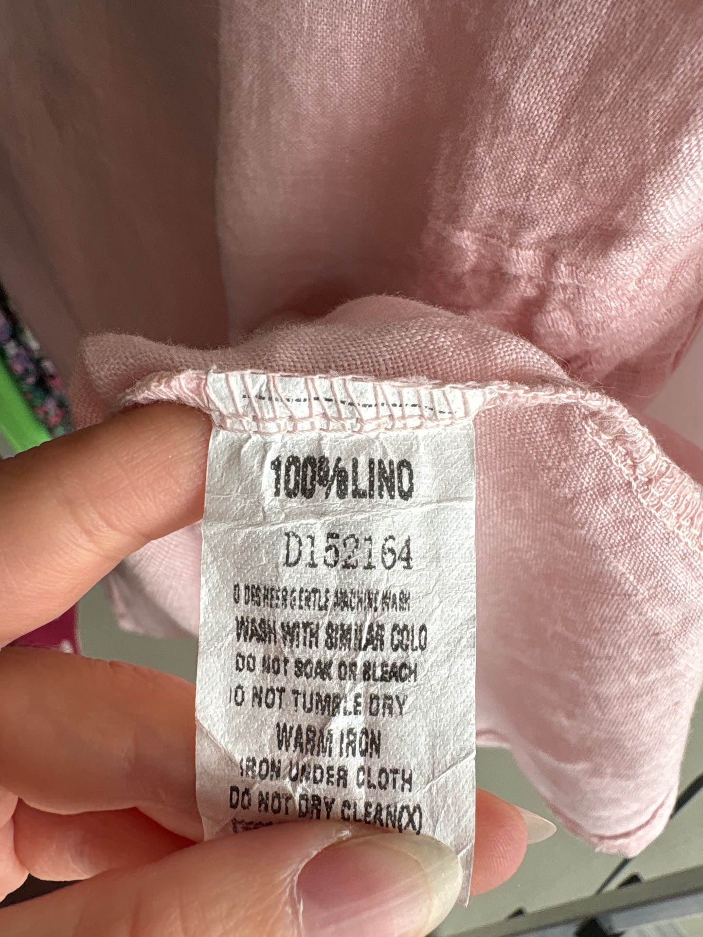 Rochie ultra confort italiană roz pudrat din in premium cu buzunare