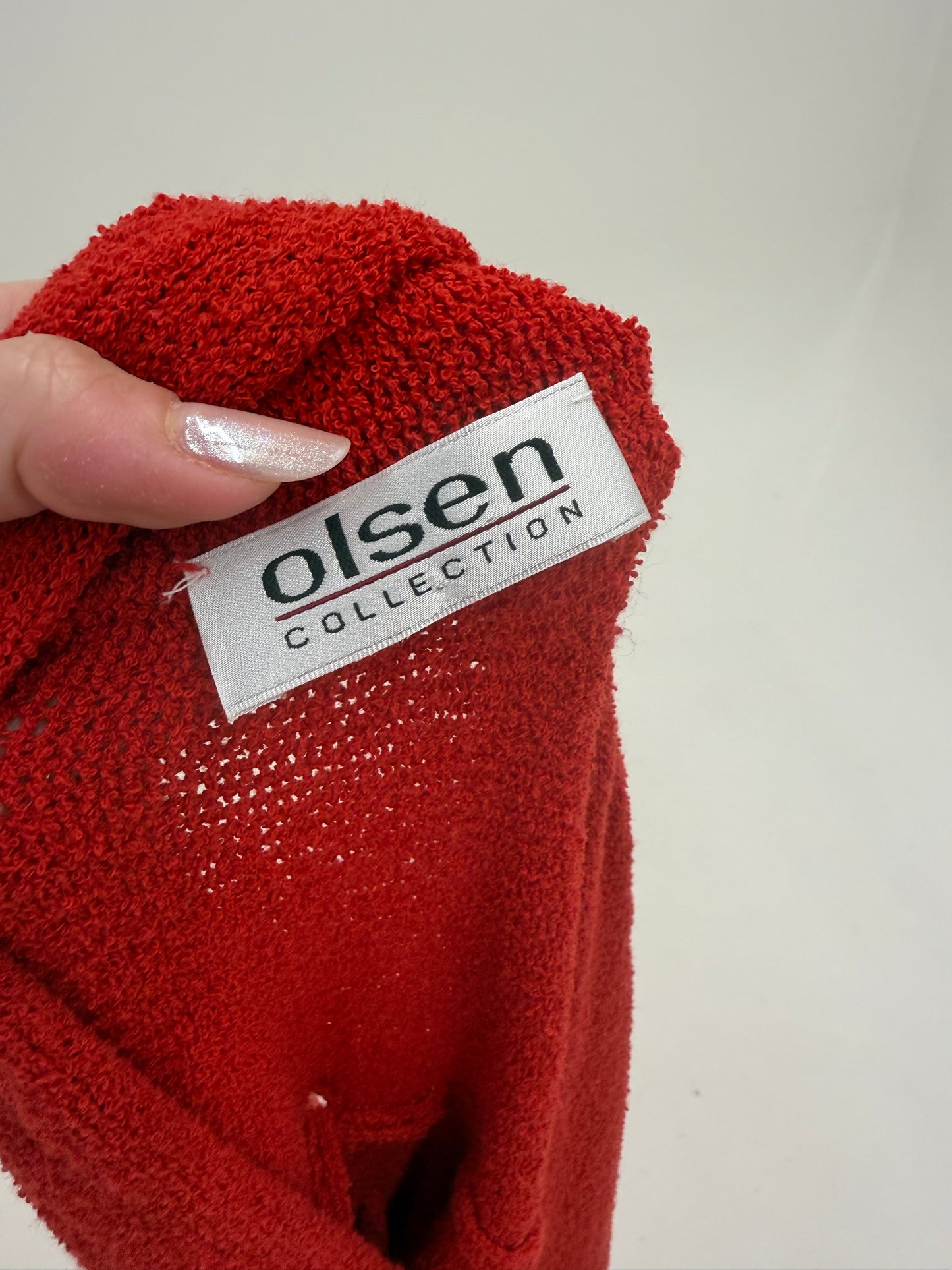 Rochie vintage maxi Cherry red din jerse greu natural in croi cambrat