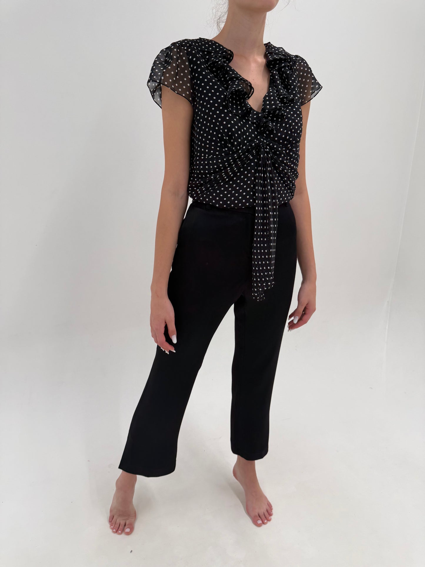 Pantaloni negri satinați Max&Co by Max Mara în croi drept de la zi la cocktail
