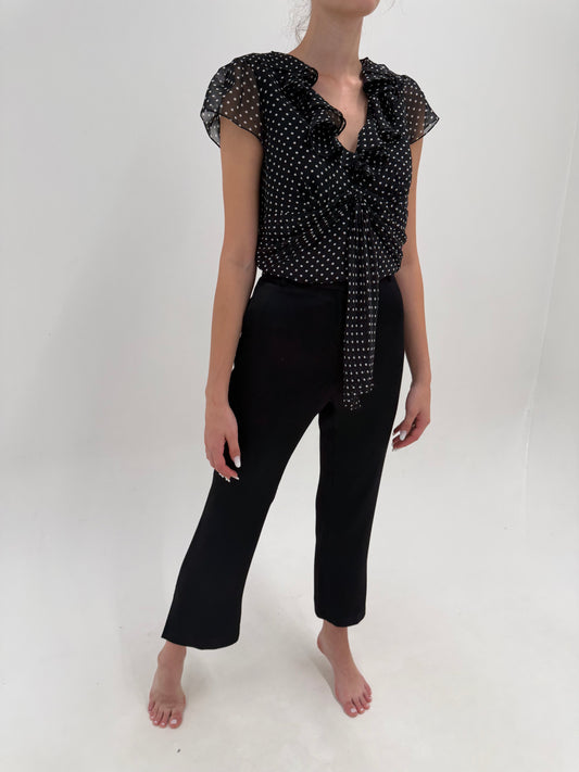Pantaloni negri satinați Max&Co by Max Mara în croi drept de la zi la cocktail