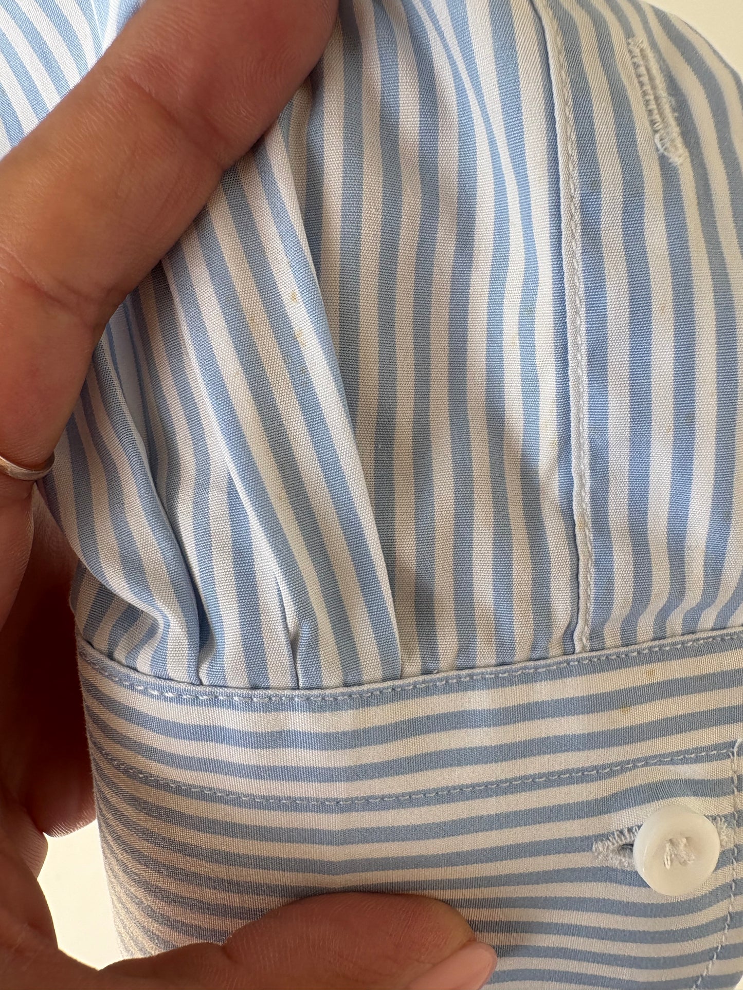 Cămașa super premium italiană în dungi baby blue din poplin excepțional