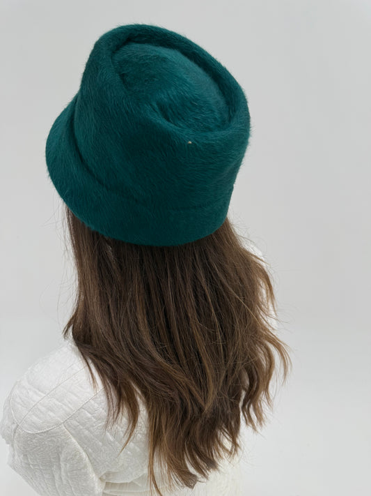 Felt wool bucket hat emerald green