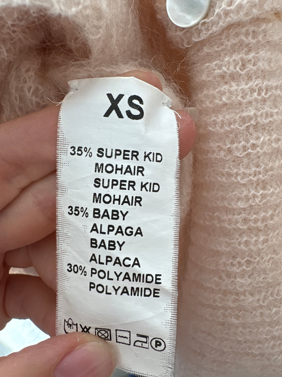 Cardigan din baby alpaka cu supermod mohair powder Pink
