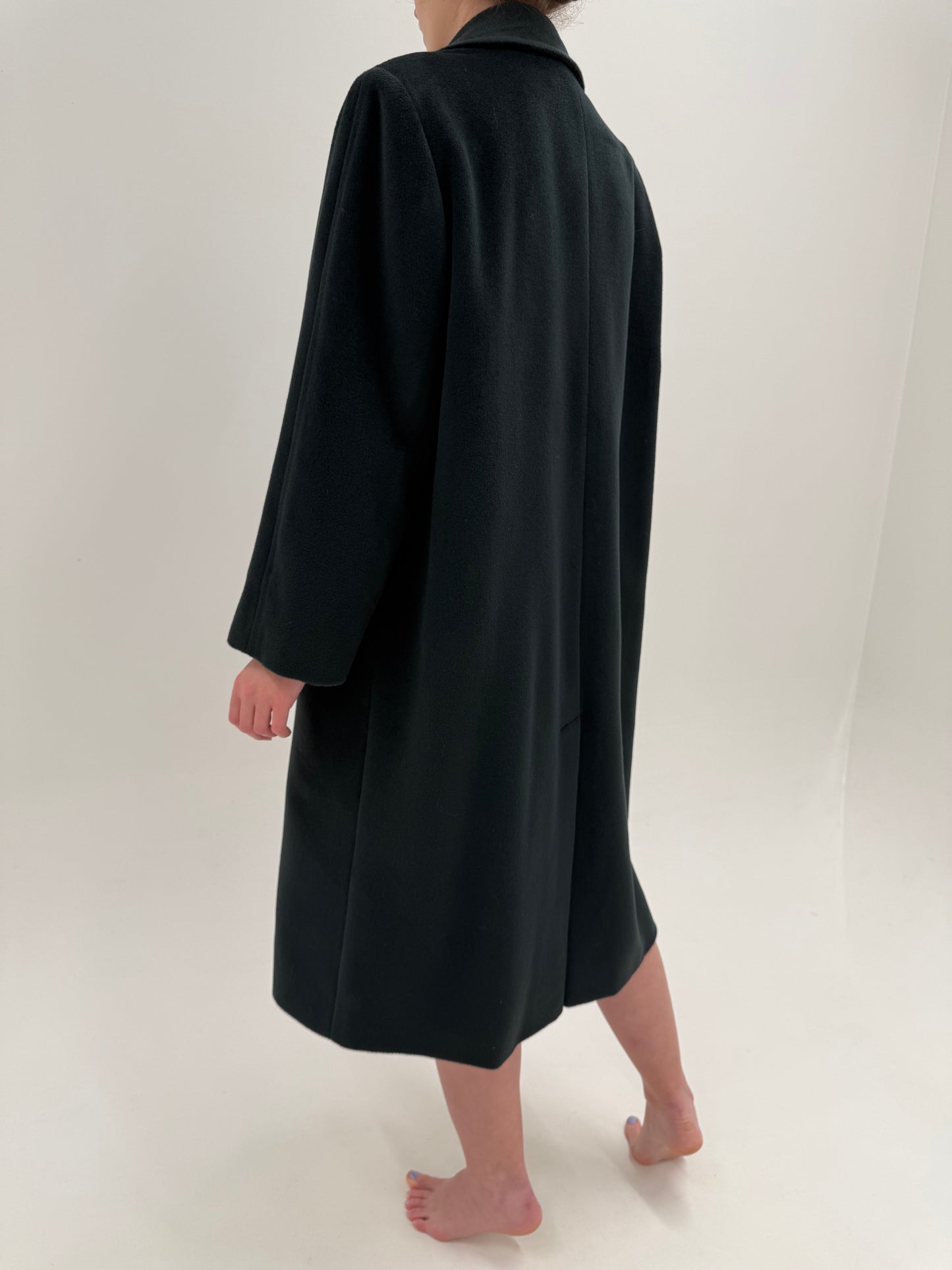 Palton ultra luxury Piacenza din stofă plină extrem de fină de lână forest green