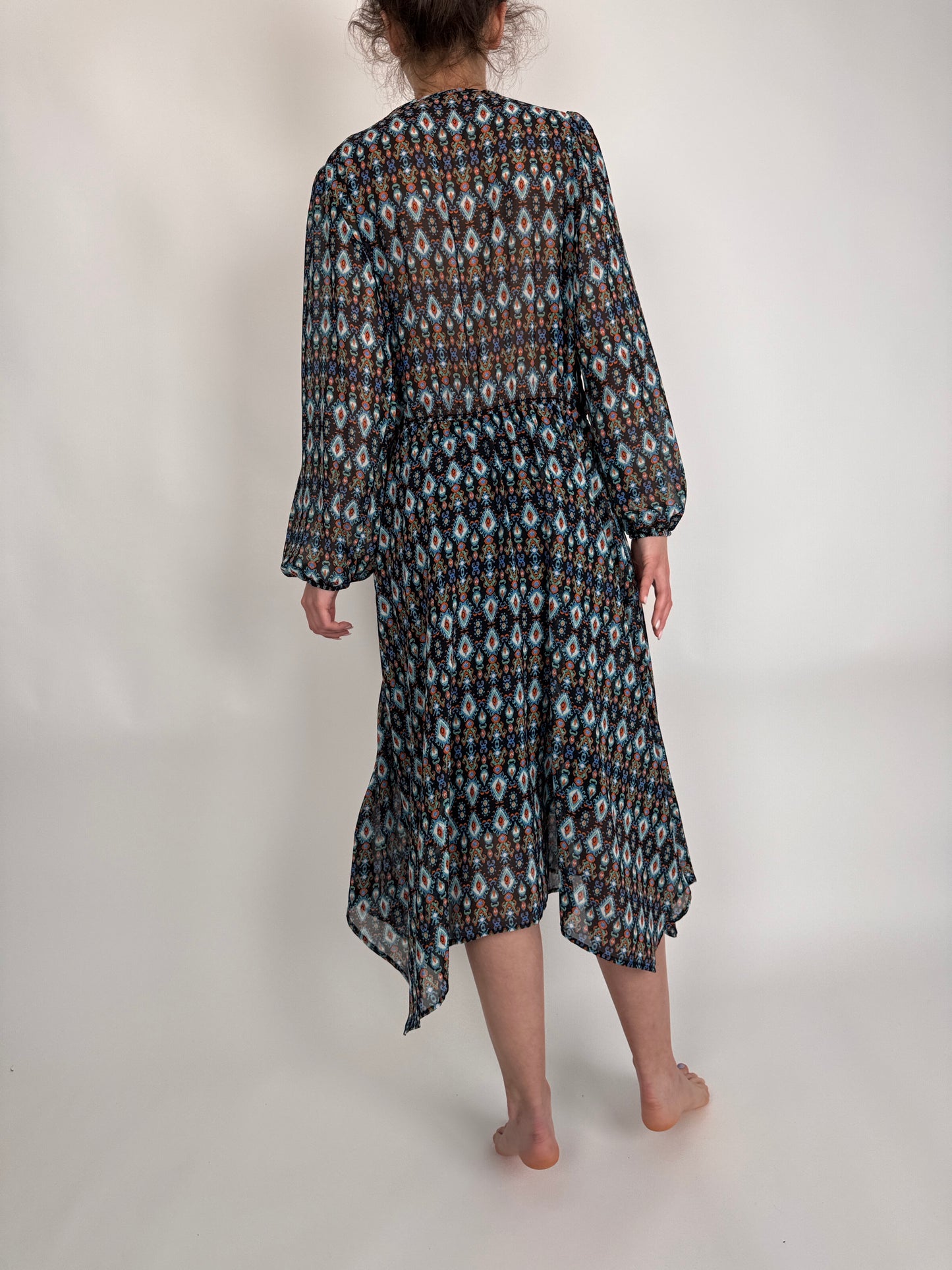 Rochie in stil anii 70 cu talie elastică