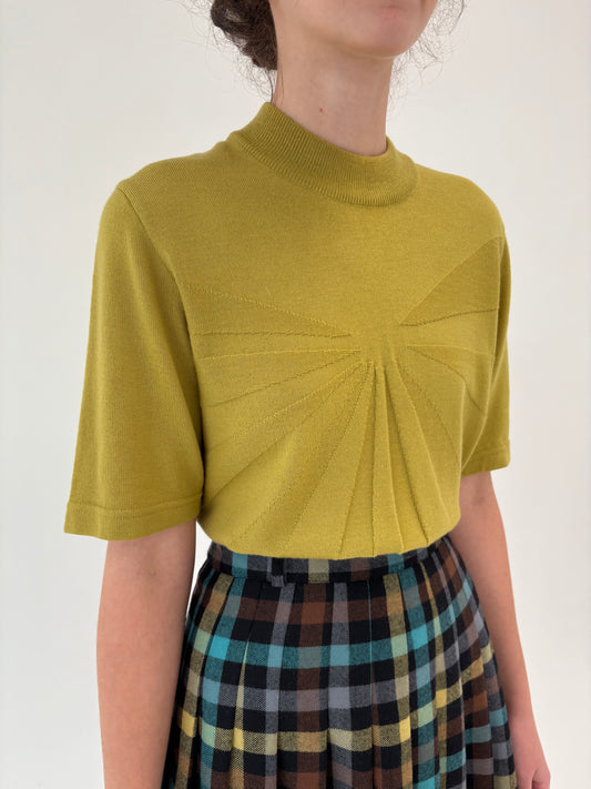 Maleta mustard green italiană din lana merino extrafina de gramaj mare