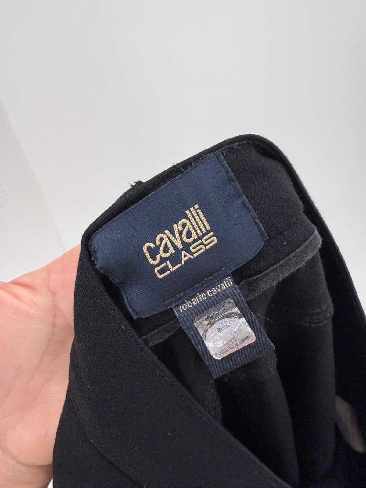 Pantaloni Cavalli negri petite din material plin ultra confort modelatori