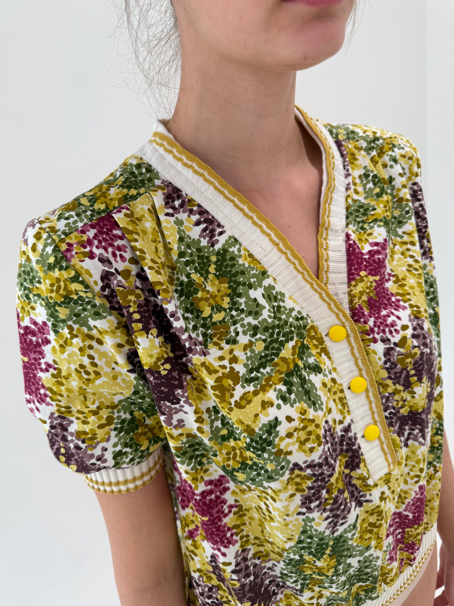 Top vintage italian cu influențe casual chic din bumbac excepțional