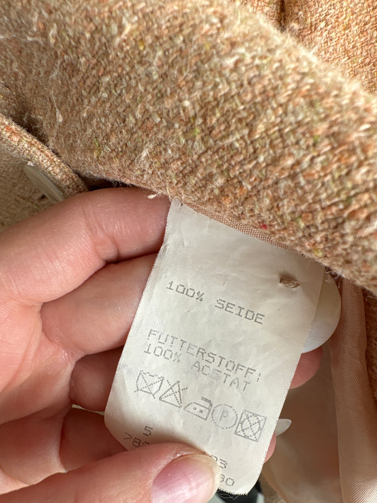 Deux piece vintage luxury din tweed Donegal 100% mătase naturală