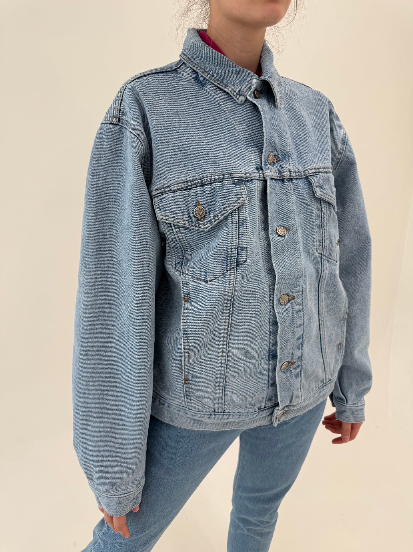 Geacă vintage italiana din jeans tall light wash