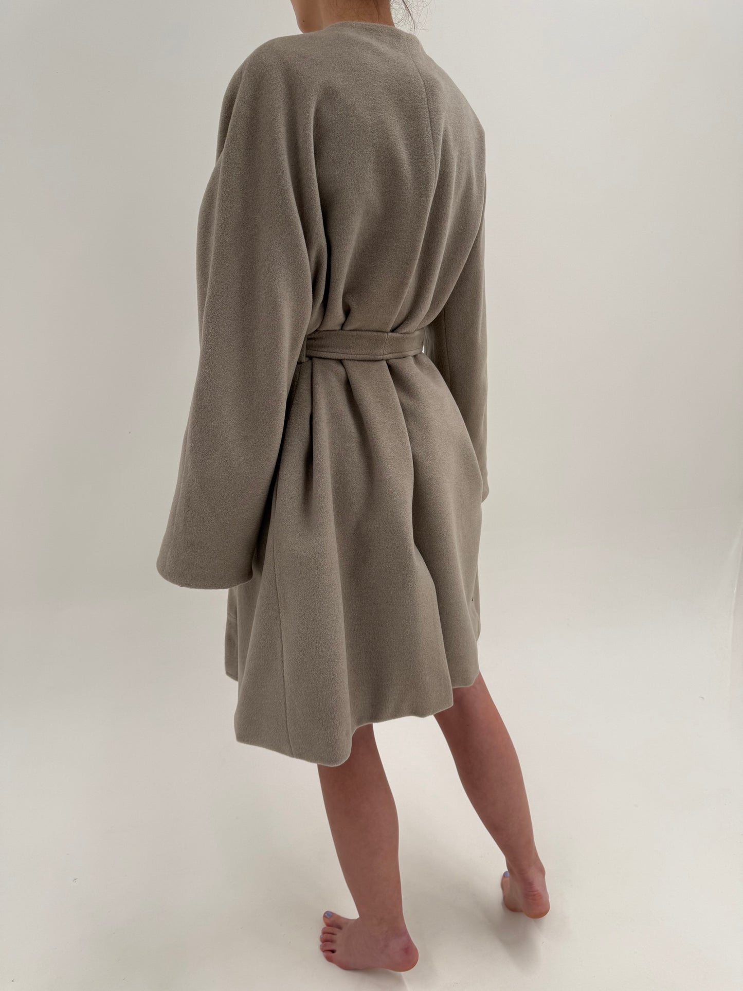 Palton de brand super premium Hobbs warm gray din lana extrafina