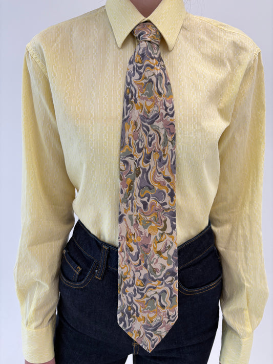 Cravata italiană din mătase naturală în culori pudrate