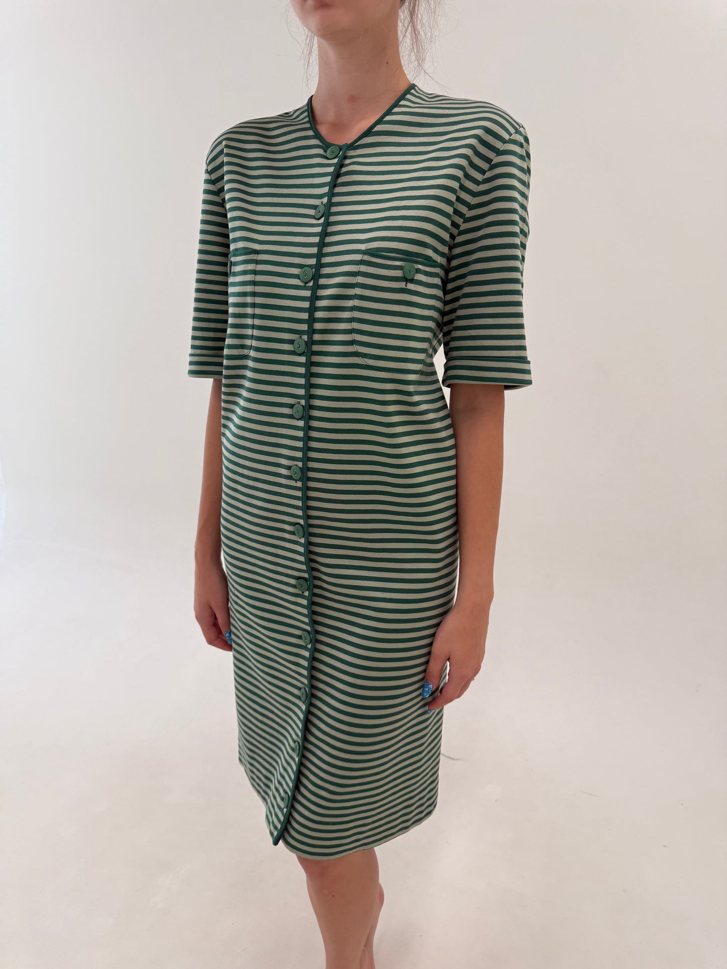 Rochie vintage italiană de brand premium de tricotaje din bumbac filo di Scozia