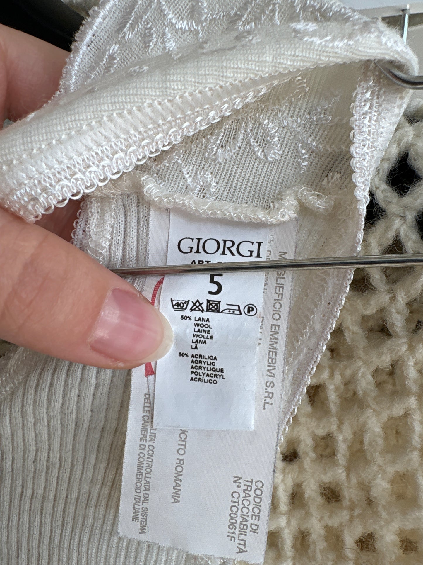 Maieu high end italian cambrat din lana extrafina irestringibila