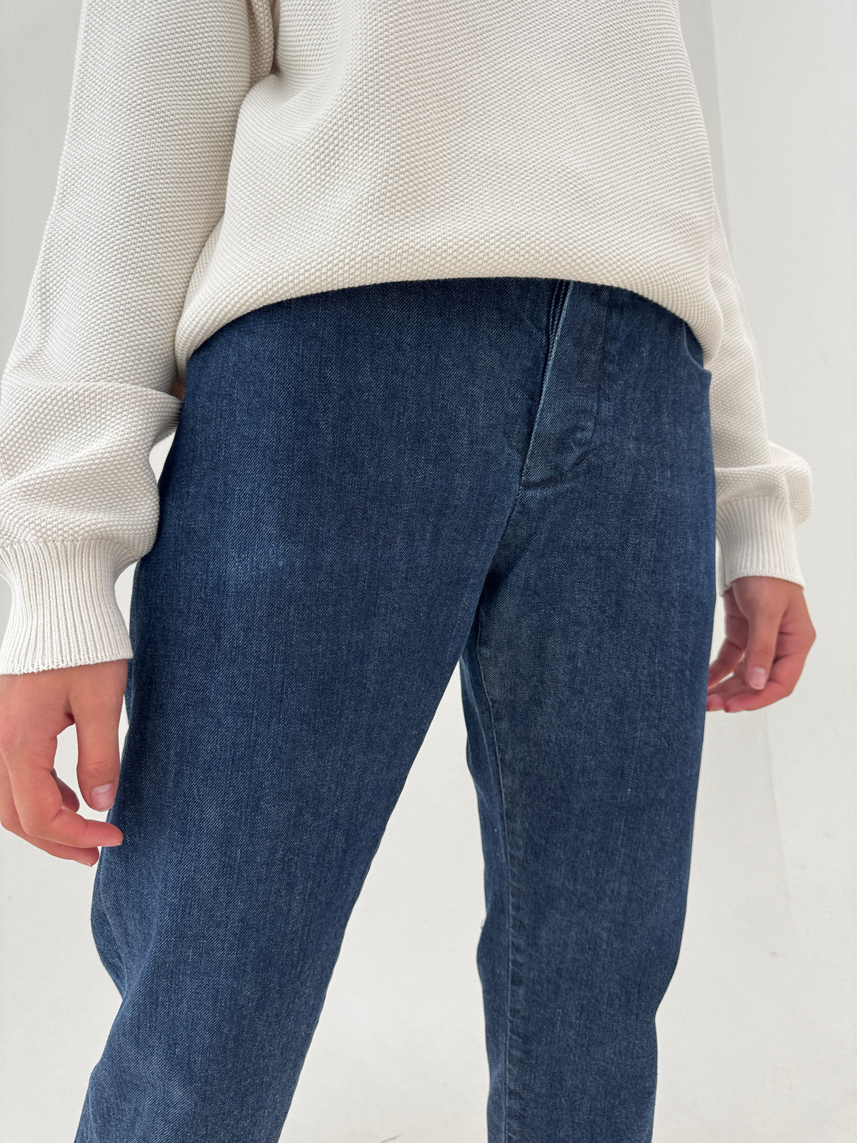 Jeans Armani tall din bumbac plin classic wash straight leg