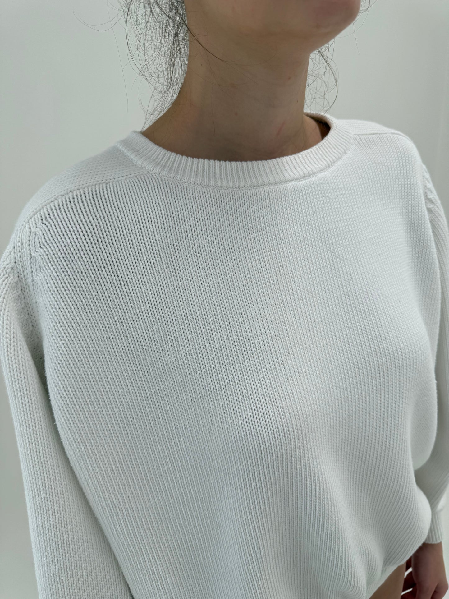 Pulover vintage italian din bumbac premium de gramaj mare în croi clasic