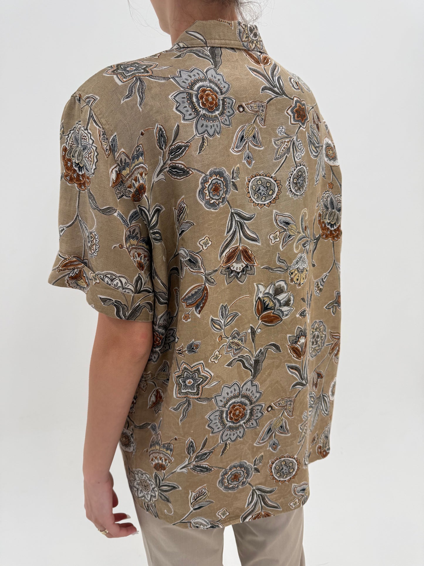 Sacou Max Mara camel din in cu print organic în culori neutre