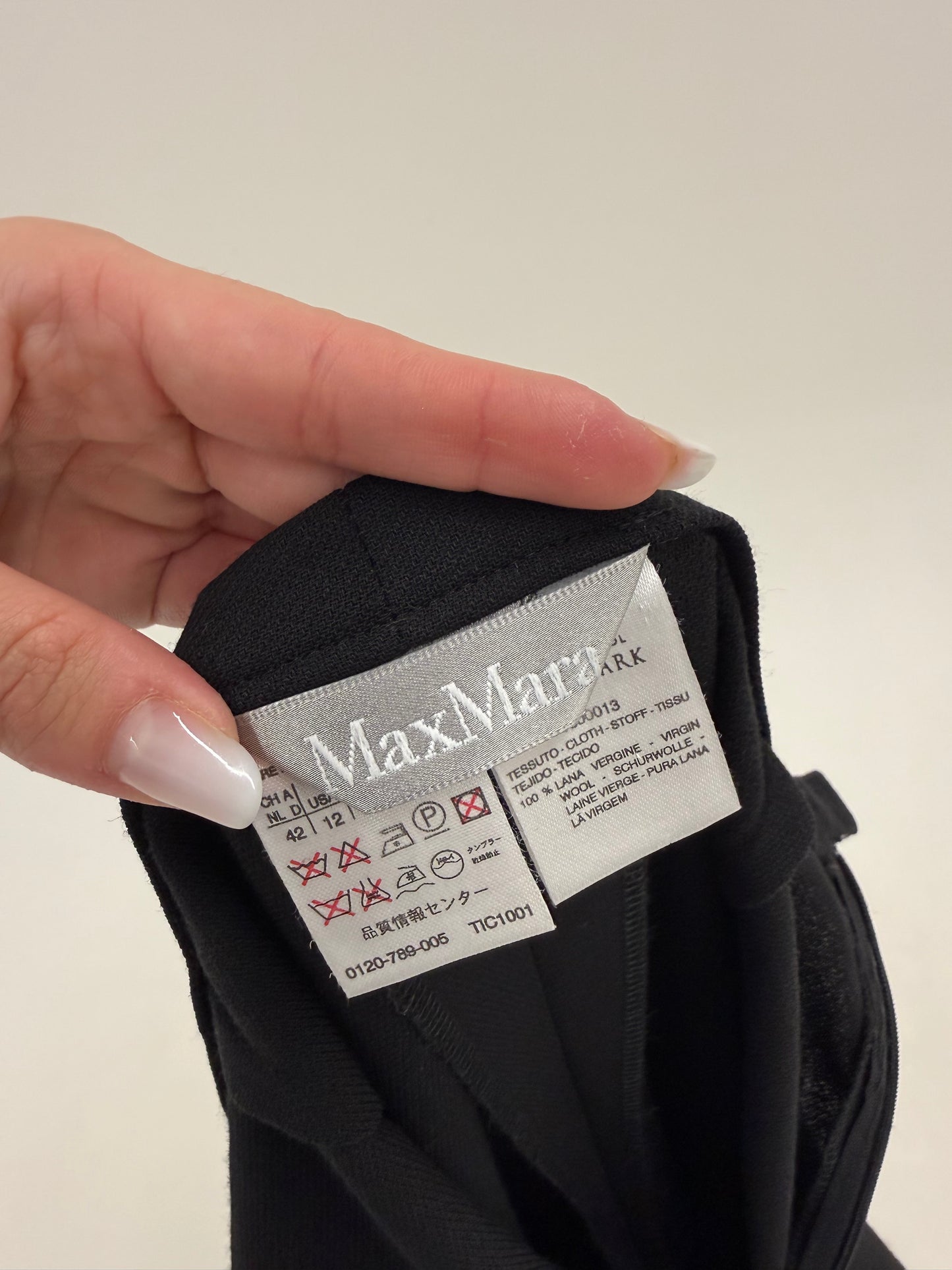 Pantaloni Max Mara negri palazzo cu talie înaltă de la zi la seară