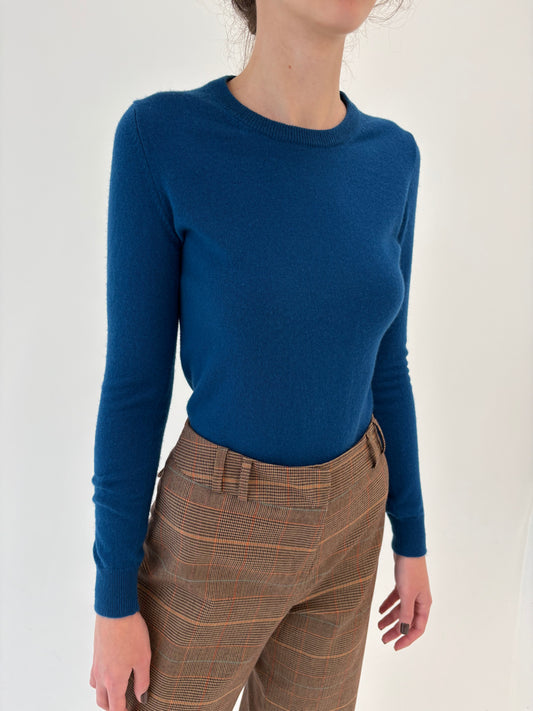 Pulover din cașmir multiply dark ocean blue