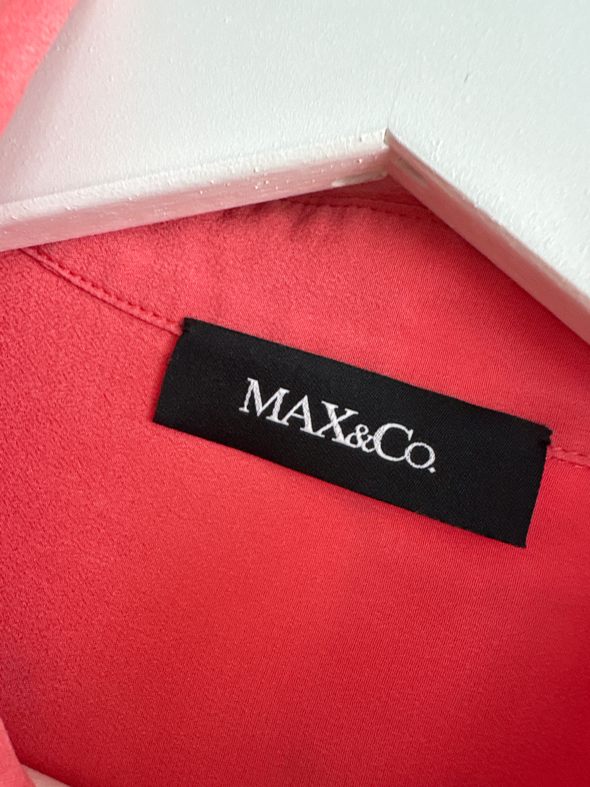 Cămașa Max&Co by Max Mara salmon pink din mătase naturală în croi lejer