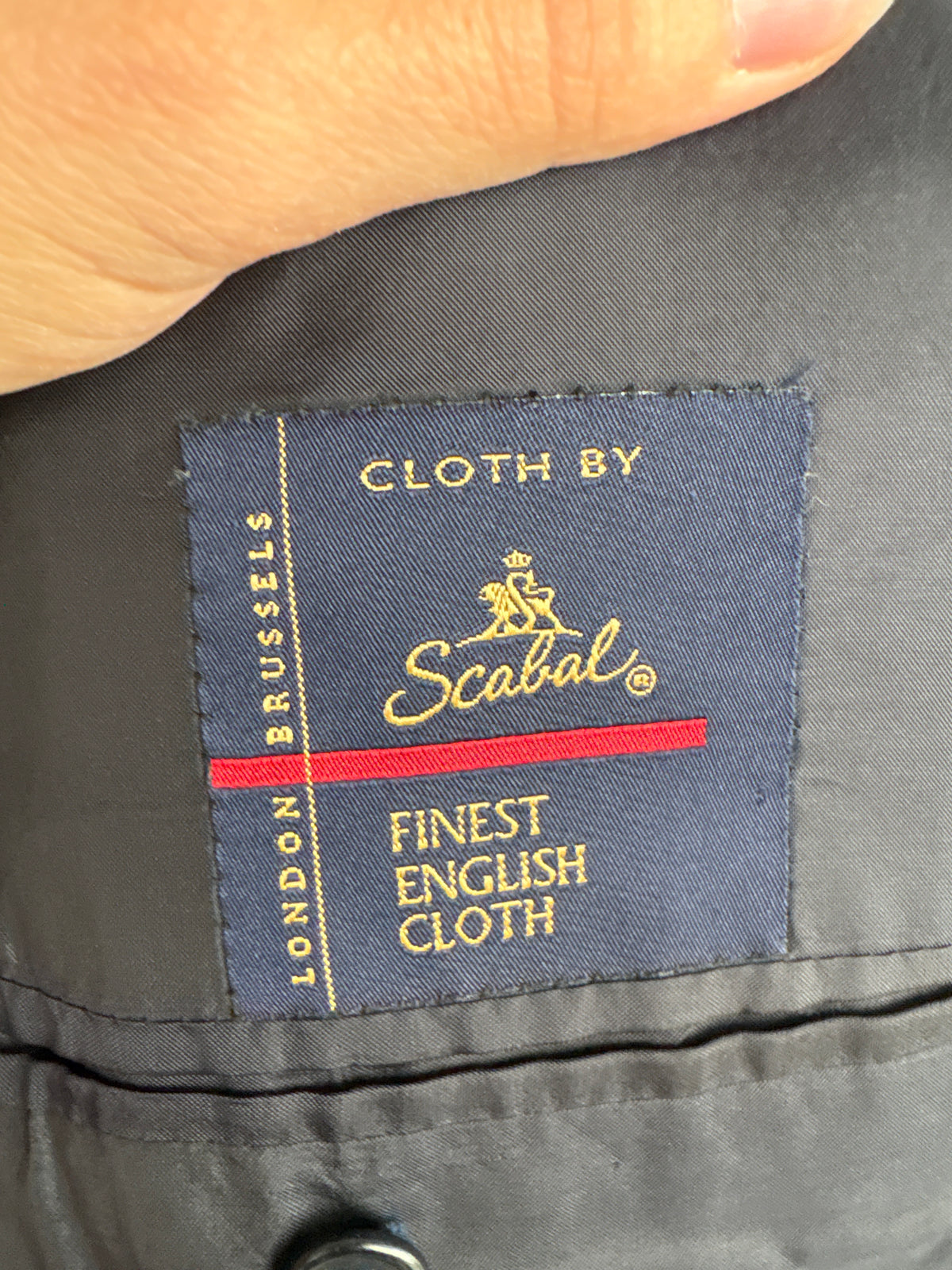 Sacou petite din stofă ultra luxury Scabal de brand sartorial italian Navy