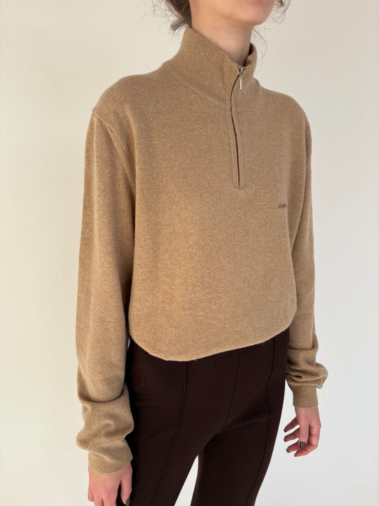 Maleta tall camel luxury Ungaro din lana extrafina de gramaj mare