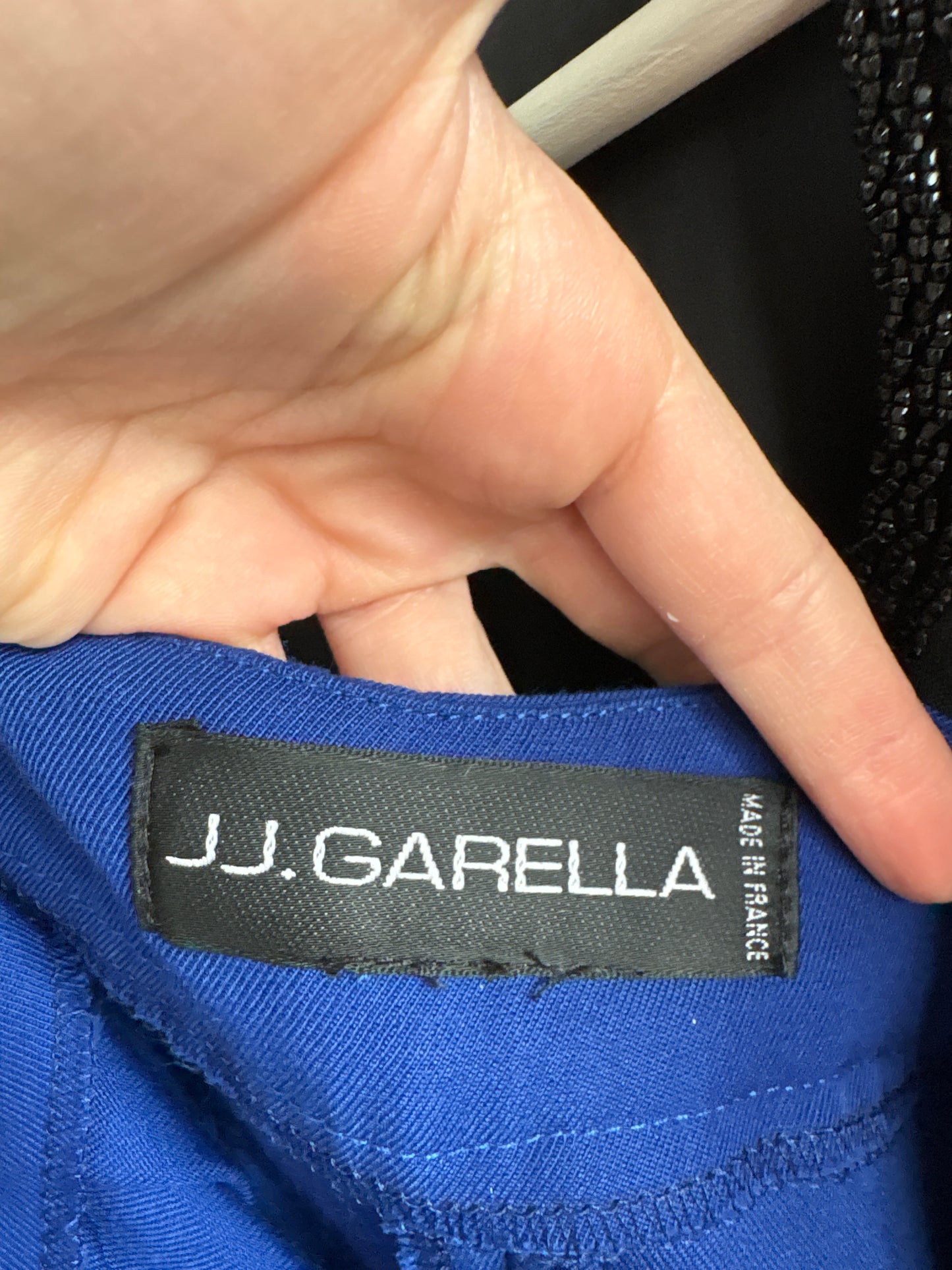 Pantaloni albastru regal cu talie ultra înaltă și pense din lana extrafina