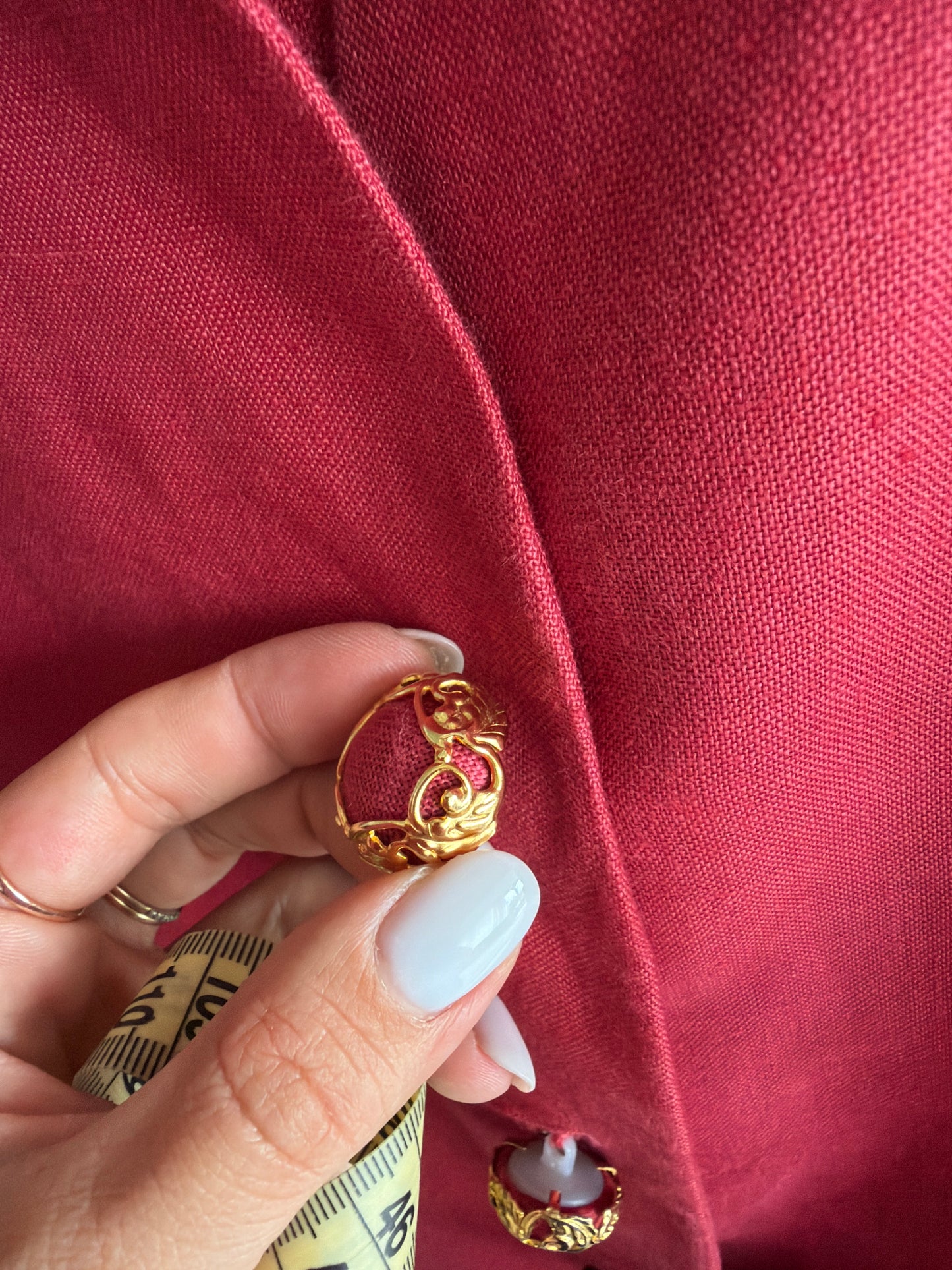 Sacou tip corsaj italian excepțional cranberry red cu nasturi bijuterie